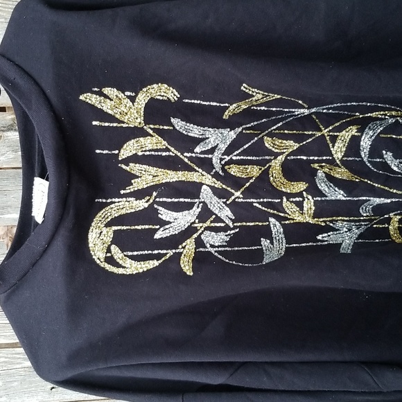 z SEXY DISCO 80s VINTAGE SPARKLEE PARTY HOLIDAY SWEATSHIRT L XL 2X - Picture 5 of 8